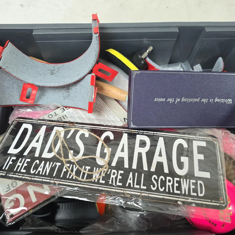 APPROXIMATELY 12 ASSORTED HOUSEHOLD ITEMS TO INCLUDE STRING LIGHTS, POOL BALLS, PIPE CLOSER, ETC