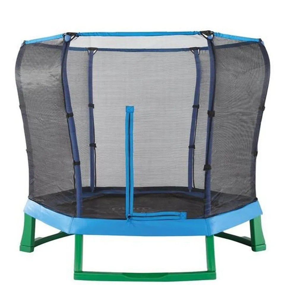 BOXED PLUM 7' BLUE TRAMPOLINE & ENCLOSURE (2 BOXES)