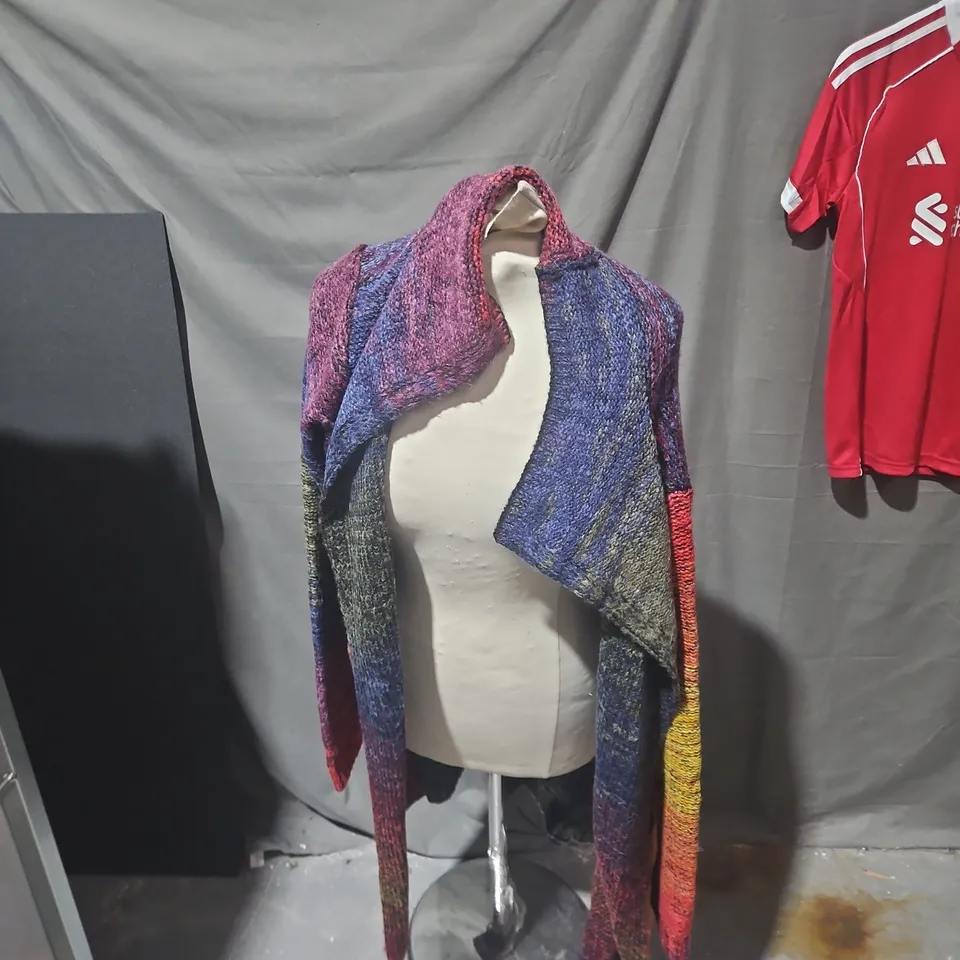 STELLA MORGAN WOMEN'S KNIT WRAP CARDIGAN – MULTI-COLOURED, UK SIZE 14