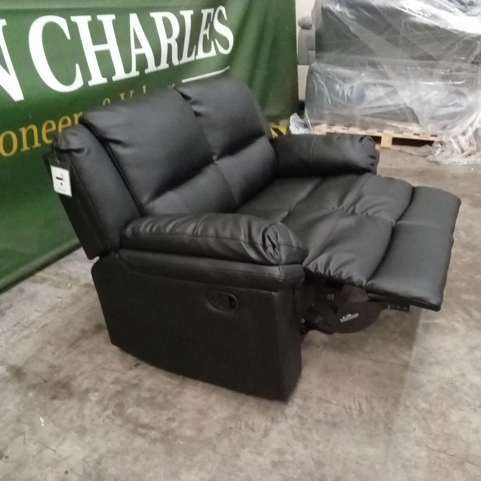 ALBION LUXURY FAUX LEATHER 2 SEATER HIGH BACK MANUAL RECLINER SOFA RRP £549