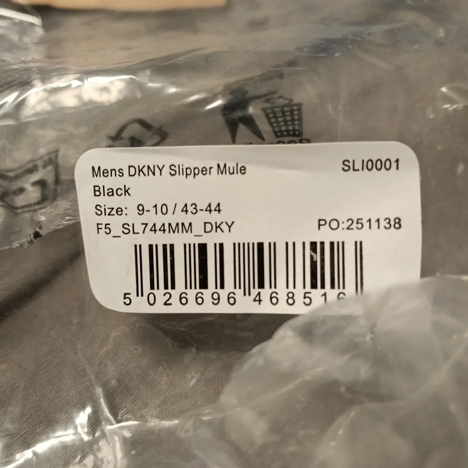 DKNY MEN'S SLIPPER MULE – BLACK, UK 9-10 (EU 43-44)