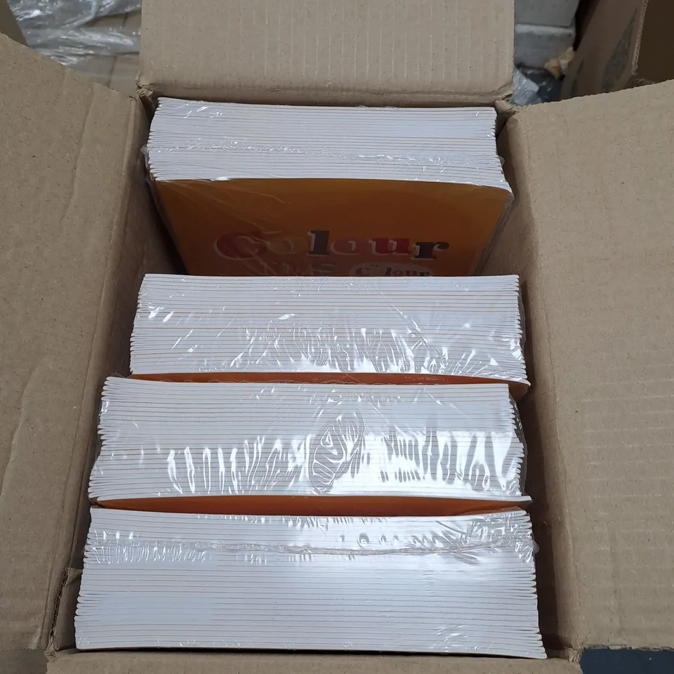 BOX OF APPROXIMATELY 125 COLOUR US BY COLOUR ME KIDS DIVERSE COLOURING BOOKS