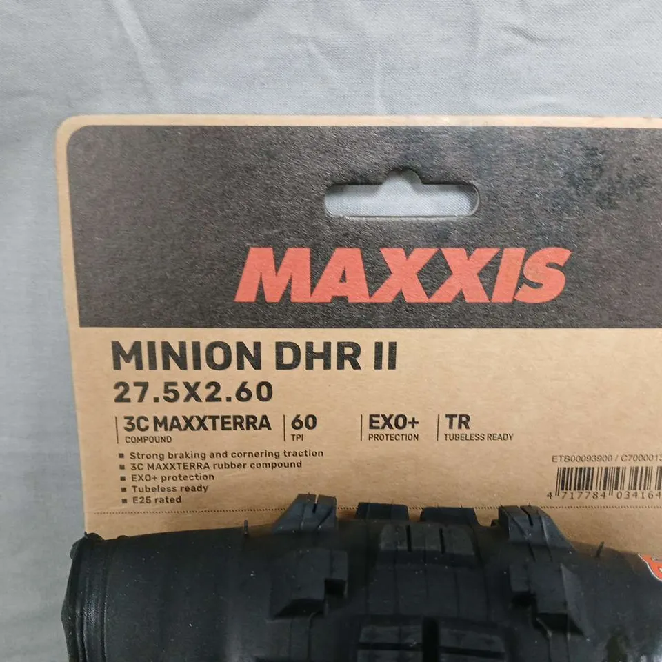 MAXXIS MINION DHR II 27.5 X 2.60 MTB TYRE – 3C MAXXTERRA, EXO+ PROTECTION, TUBELESS READY