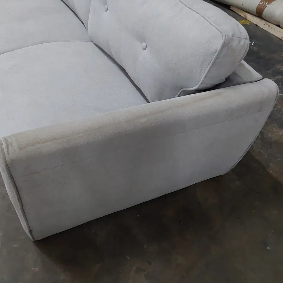 DESIGNER TWO SEATER SOFA LIGHT GREY FABRIC 