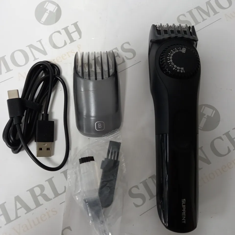 SUPRENT ADJUSTABLE BEARD TRIMMER FOR MEN, CORDLESS ELECTRIC FACIAL TRIMMERS WITH PRECISION DIAL, USB RECHARGEABLE 19 LENGTH SETTINGS MUSTACHE TRIMMER FOR MEN, BLACK