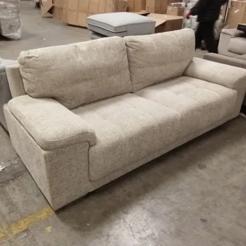 KANSAS 3 SEATER SOFA, CHAMPAGNE WOVEN CHENILLE FABRIC