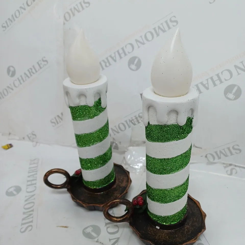 SET OF 2 RESIN CHRISTMAS CANDLE