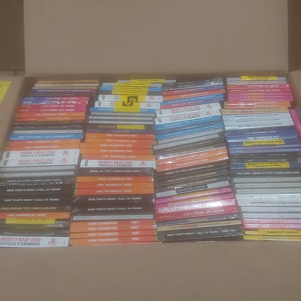BOX OF APPROX 100 BRAND NEW MUSIC CDS TO INCLUDE;