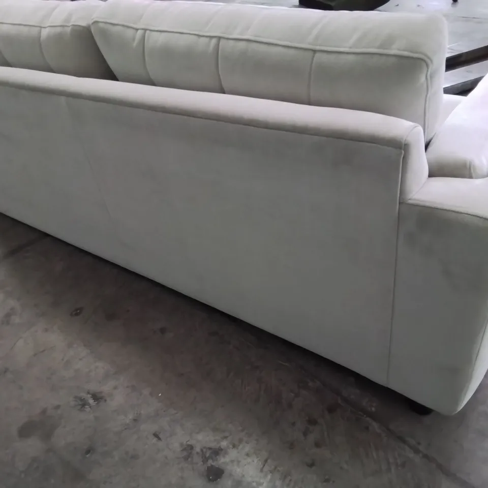 QUALITY BRITISH DESIGNER LOUNGE Co. THREE SEATER SOFA NATURAL PLUSH FABRIC 