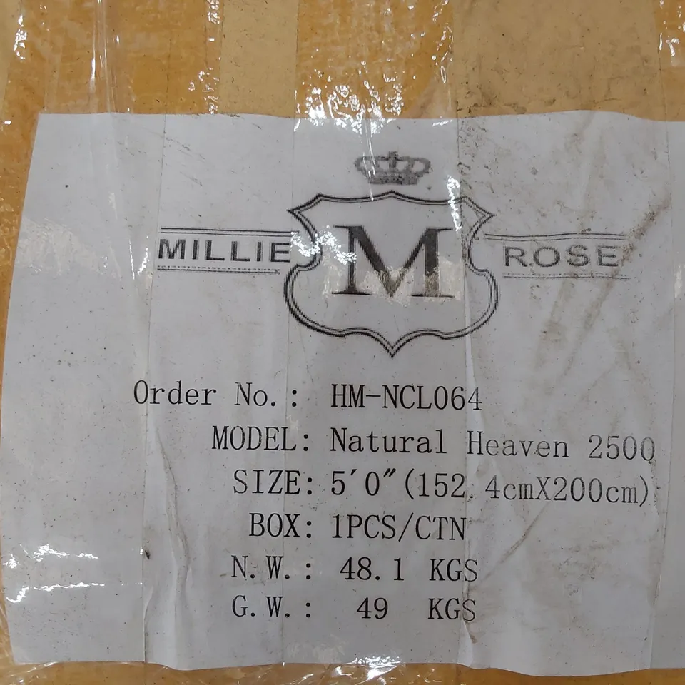 QUALITY BAGGED & ROLLED MILLE ROSE NATURAL HAVEN 2500 KINGSIZE 5' MATTRESS 