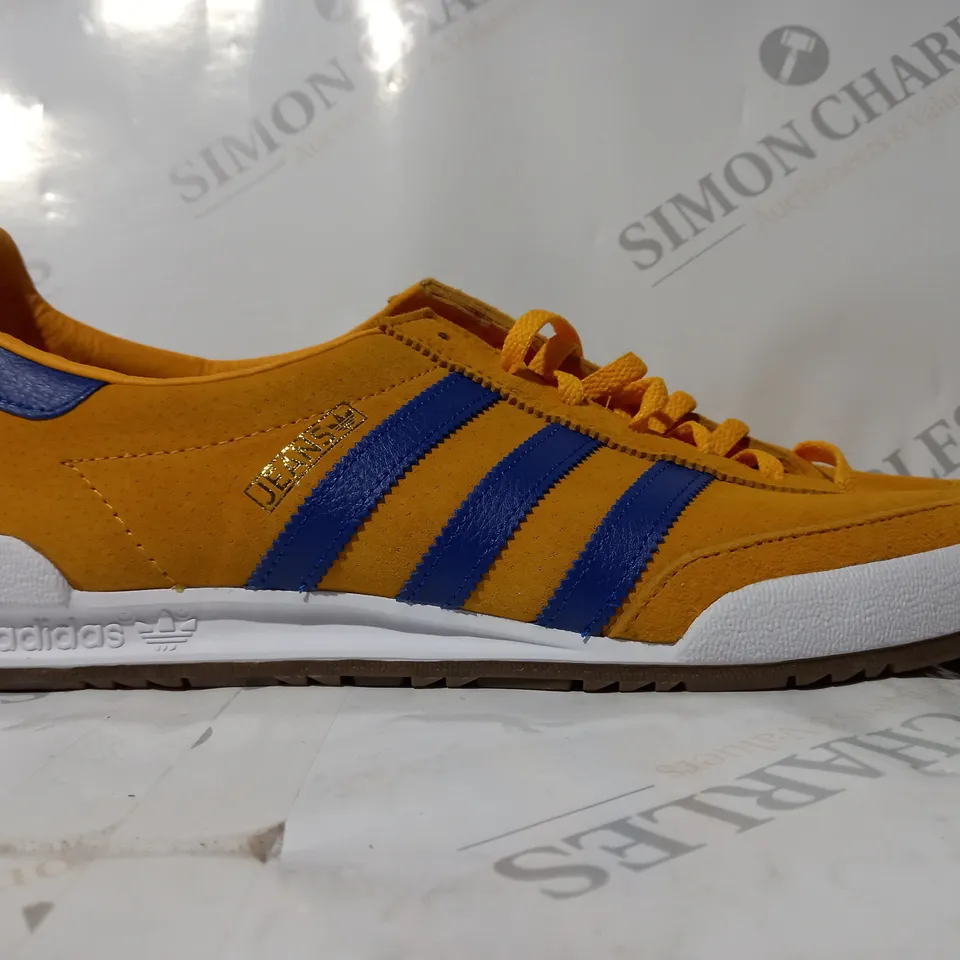 PAIR OF ADIDAS JEANS TRAINERS IN YELLOW/BLUE UK SIZE 12