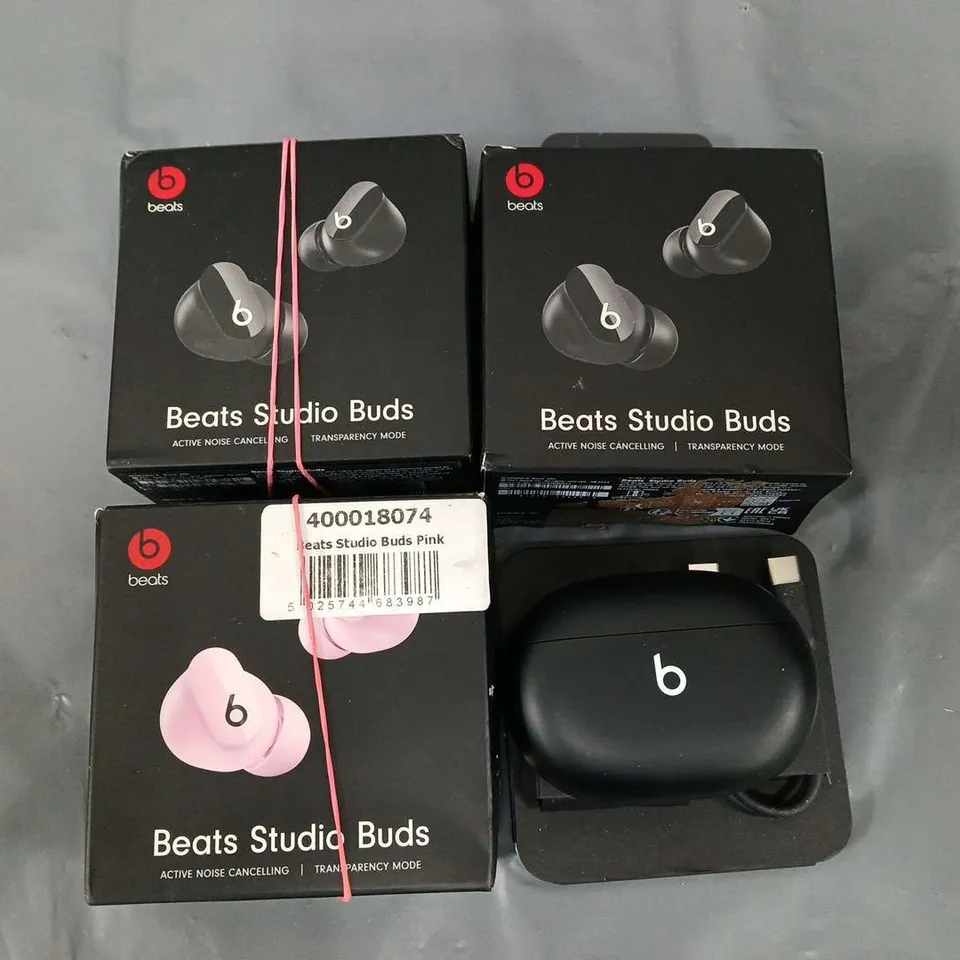 LOT OF 4 BOXED SETS OF BEATS STUDIO BUDS - BLACK 