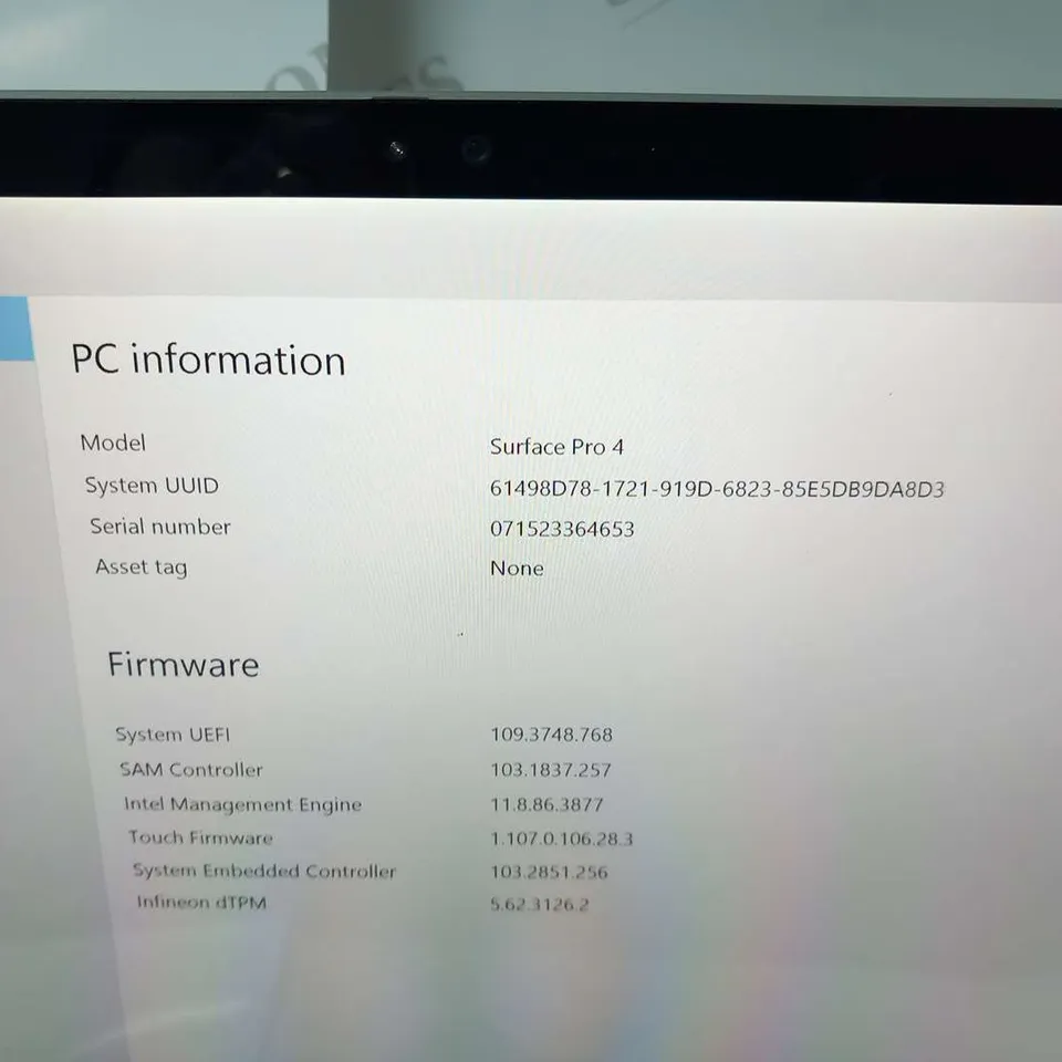 MICROSOFT SURFACE PRO 4 128GB 1724