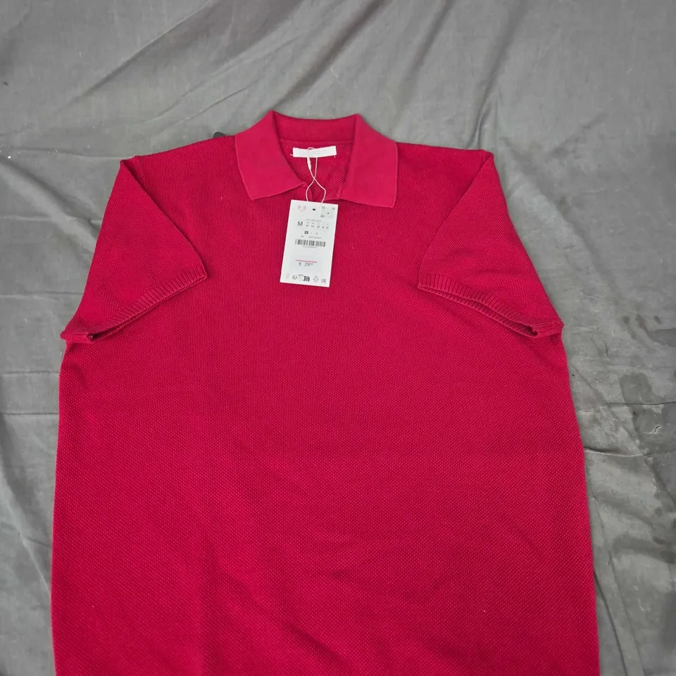 ZARA Red polo-knit top – Men's, size M
