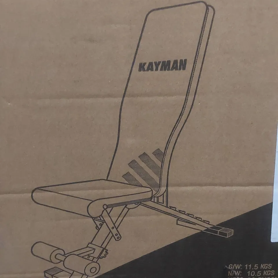 BOXED KAYMAN ADJUSTABLE WEIGHT BENCH - LIGHT BLUE 