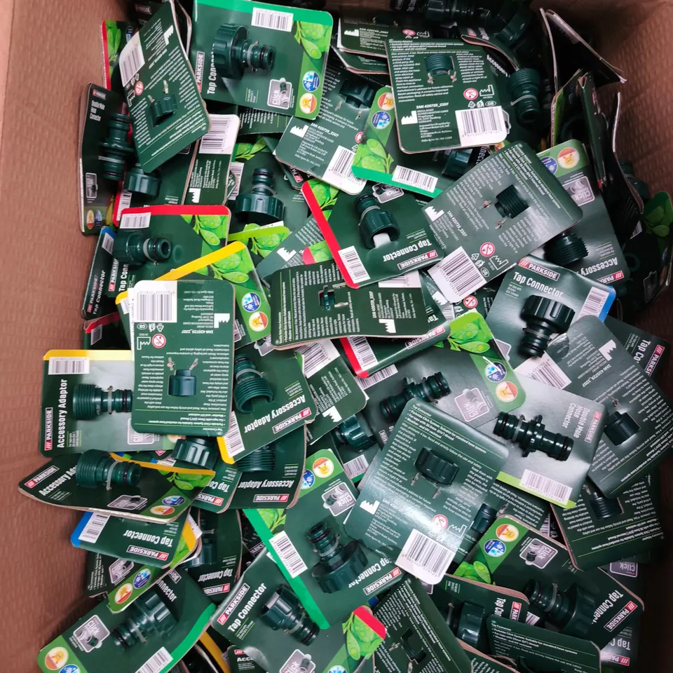 LARGE QUANTITY OF ASSORTED PARKSIDE HOSE PIPE CONNECTOR ACCESSORIES 