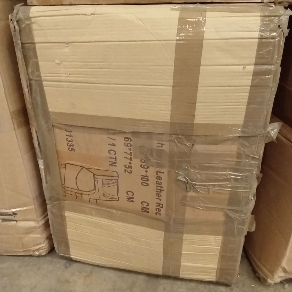 BOXED PUSHBACK FAUX LEATHER RECLINER CHAIR (1 BOX)