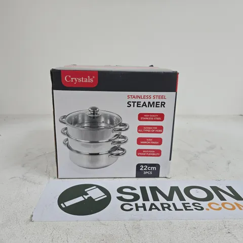 CRYSTALS STAINLESS STEEL STEAMER BOXED