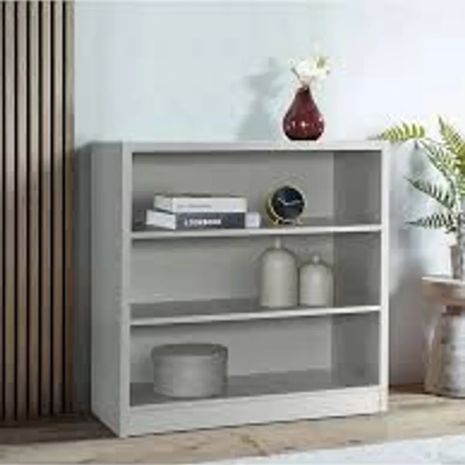METRO SMALL WIDE BOOKCASE - GREY - COLLECTION ONLY