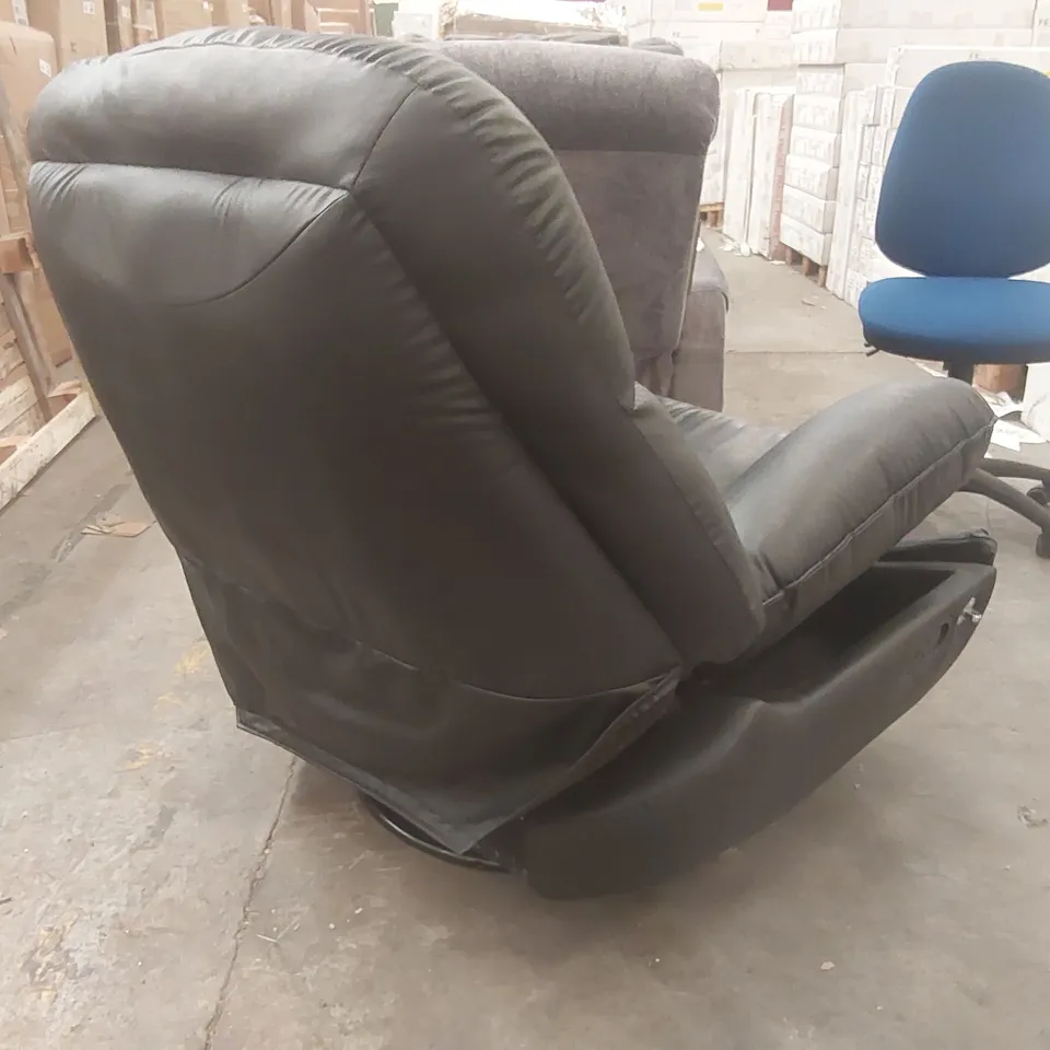 QUALITY DESIGNER FAUX LEATHER MANUAL RECLINER/ROCKING ARMCHAIR