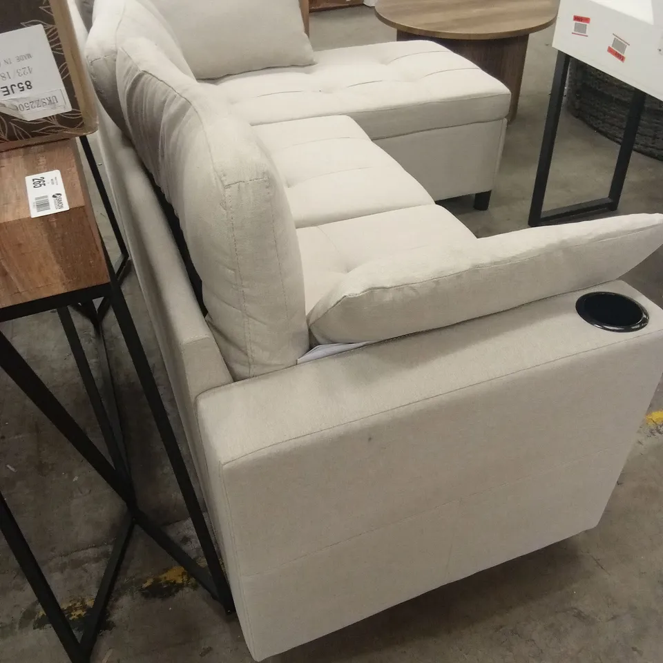 DESIGNER HOMCOM 3 SEATER FABRIC CHAISE SOFA