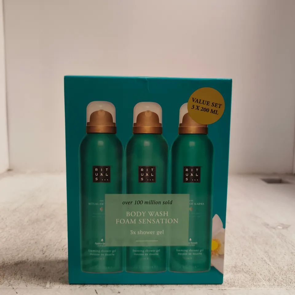 RITUALS THE RITUAL OF KARMA BODY WASH FOAM SENSATION – 3X200ML VALUE SET