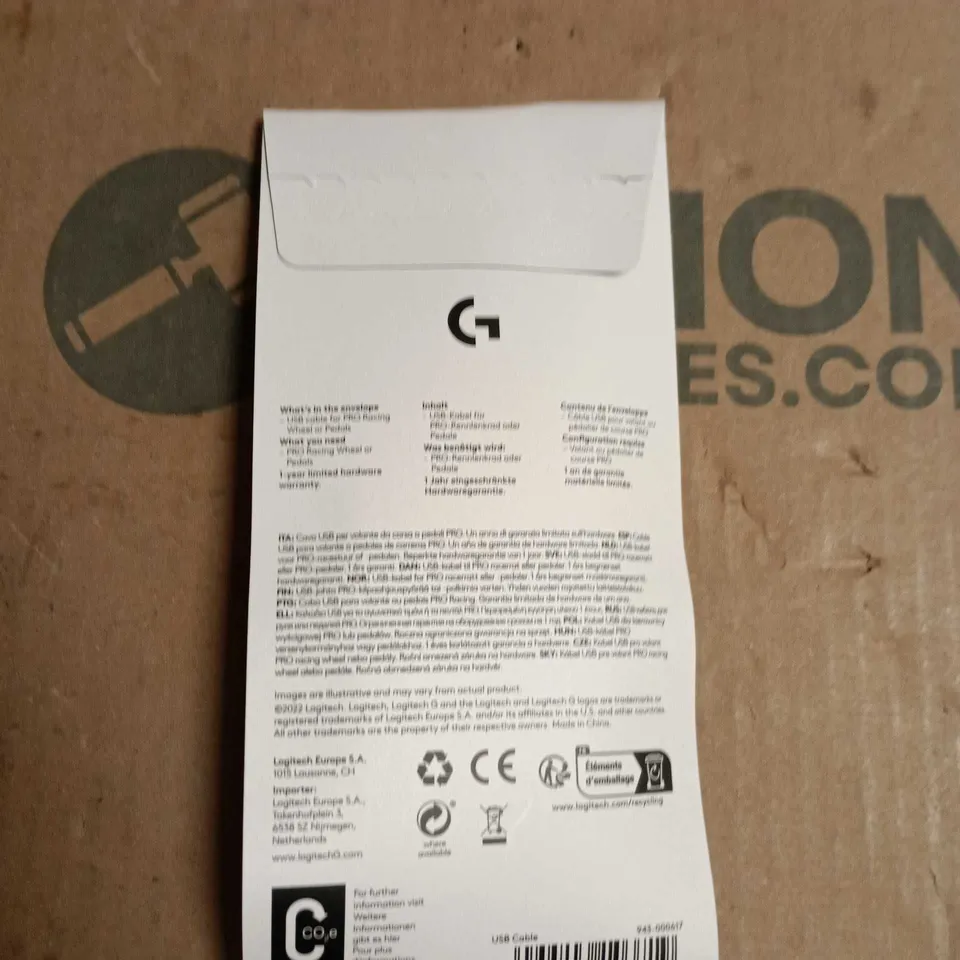 BOX OF APPROXIMATELY 20 LOGITECH G USB CABLES – FOR PRO RACING WHEEL OR PEDALS