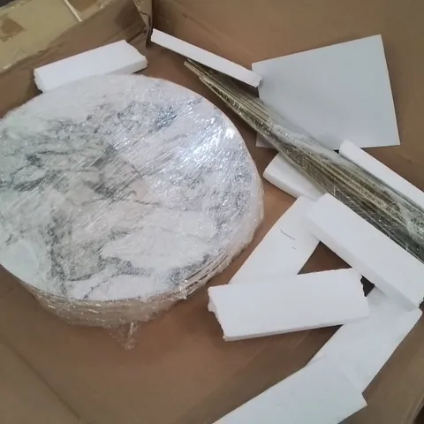 BOXED SET OF 3 WHITE MARBLES WHITE COFFEE TABLES