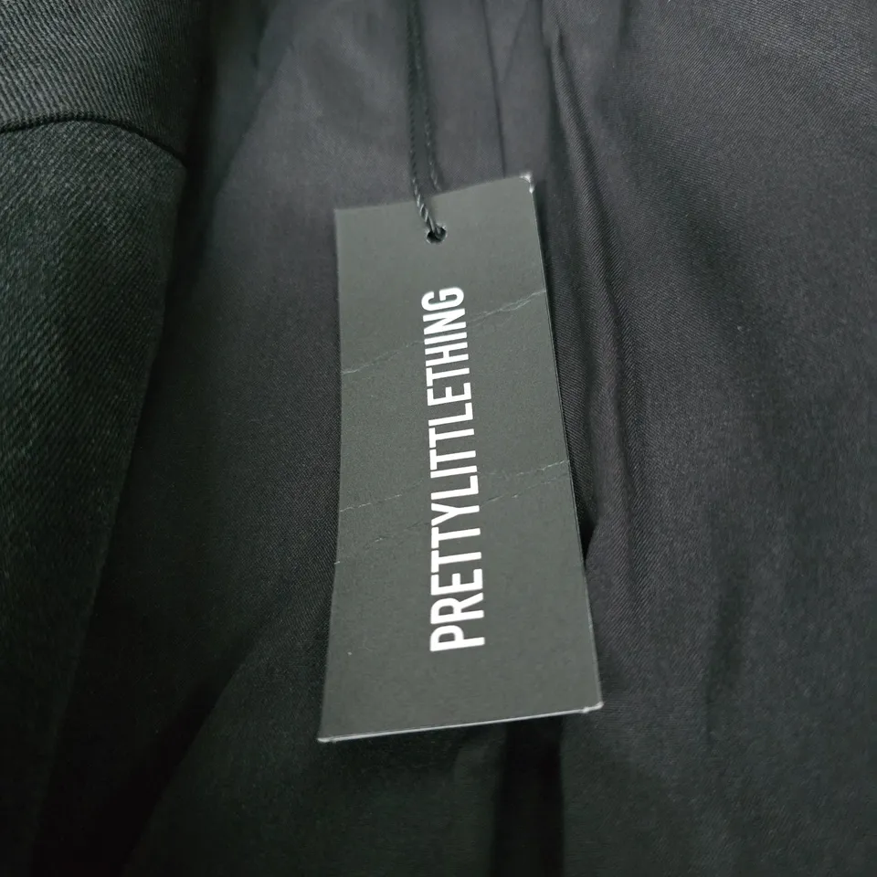 PRETTYLITTLETHING WOMEN'S BLACK BLAZER WITH GOLD BUTTONS, UK SIZE 14