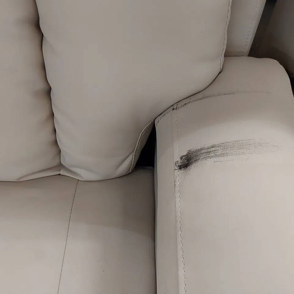 DESIGNER ELECTRIC RECLINING ARMCHAIR WITH CUPHOLDERS IN CREAM 