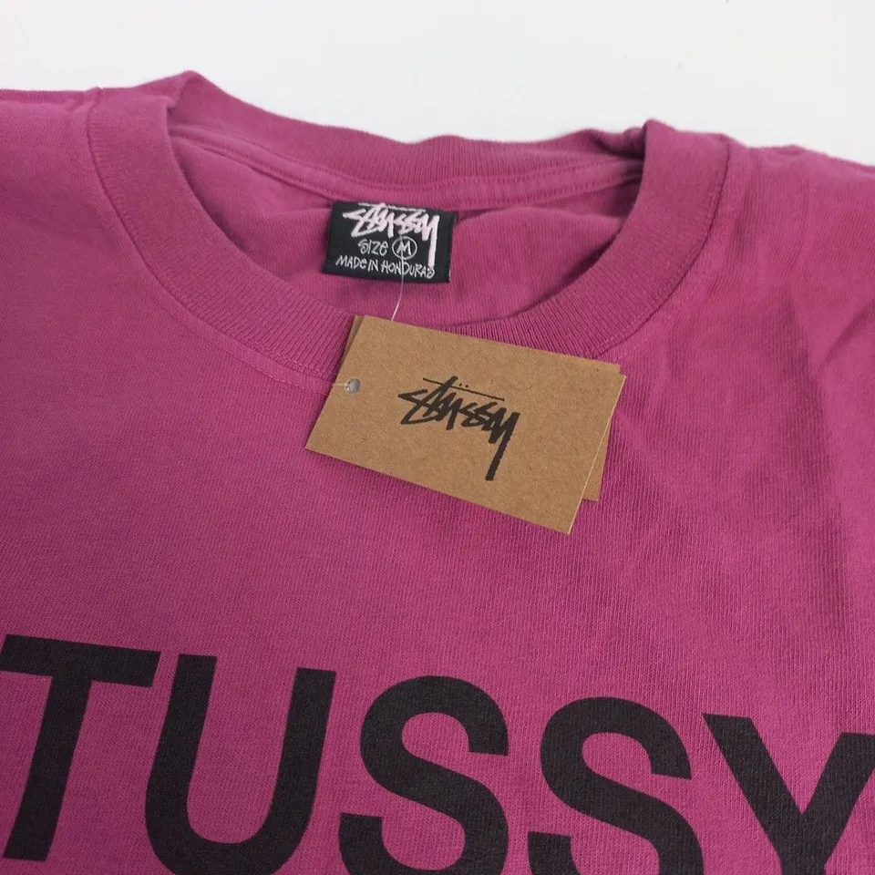 STUSSY PINK T‑SHIRT, UK MEDIUM