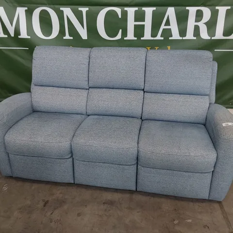 QUALITY BRITISH DESIGNER G PLAN HAMILTON THREE SEATER SOFA BAMBOO SKY FABRIC 