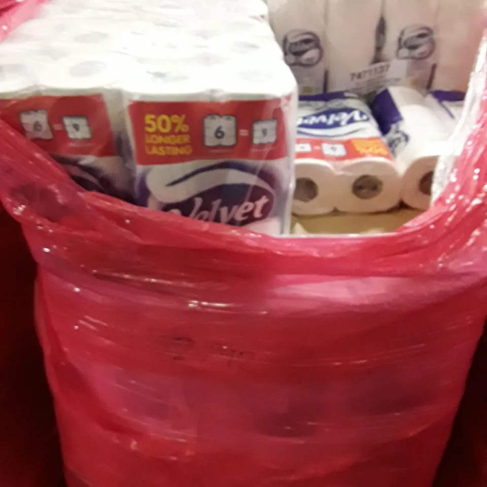 PALLET OF ASSORTED VELVET TOILET PAPER 