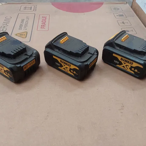 3x DEWALT 18V XR 4.0AH LI-ION BATTERY PACKS