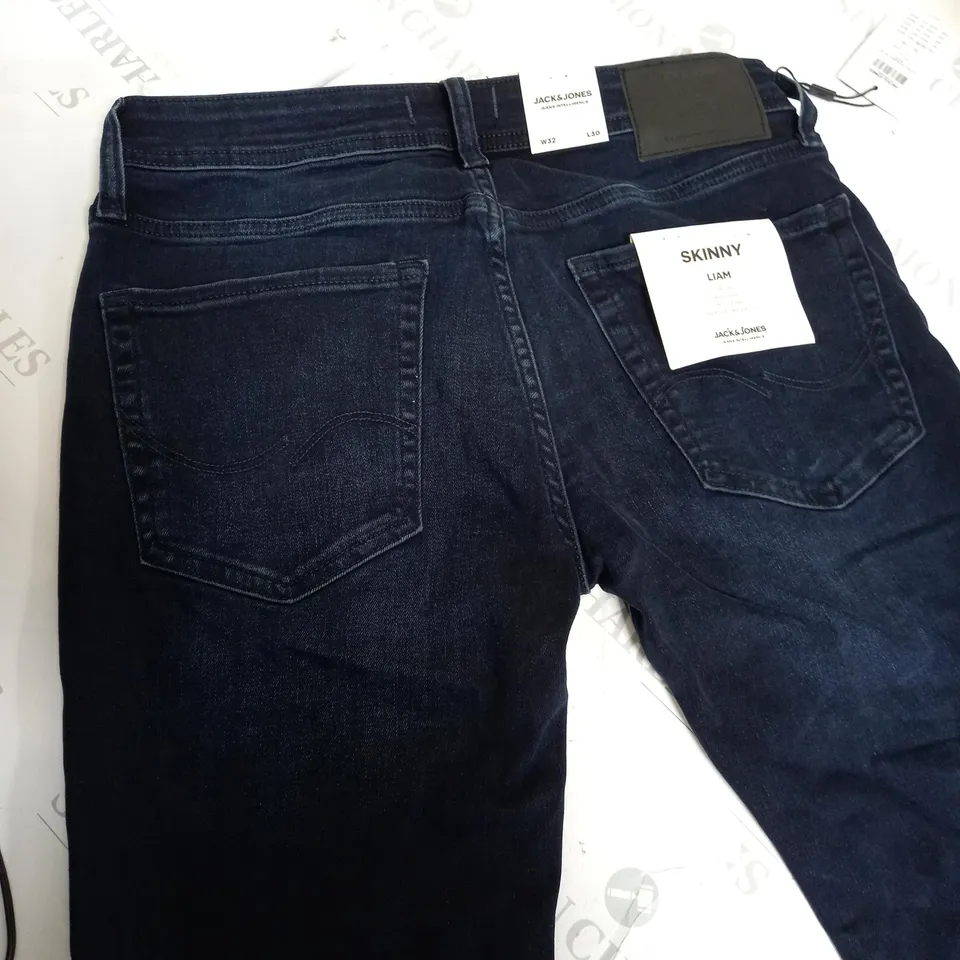 JACK&JONES SKINNY LIAM NAVY BLUE DENIM JEANS W32/L30