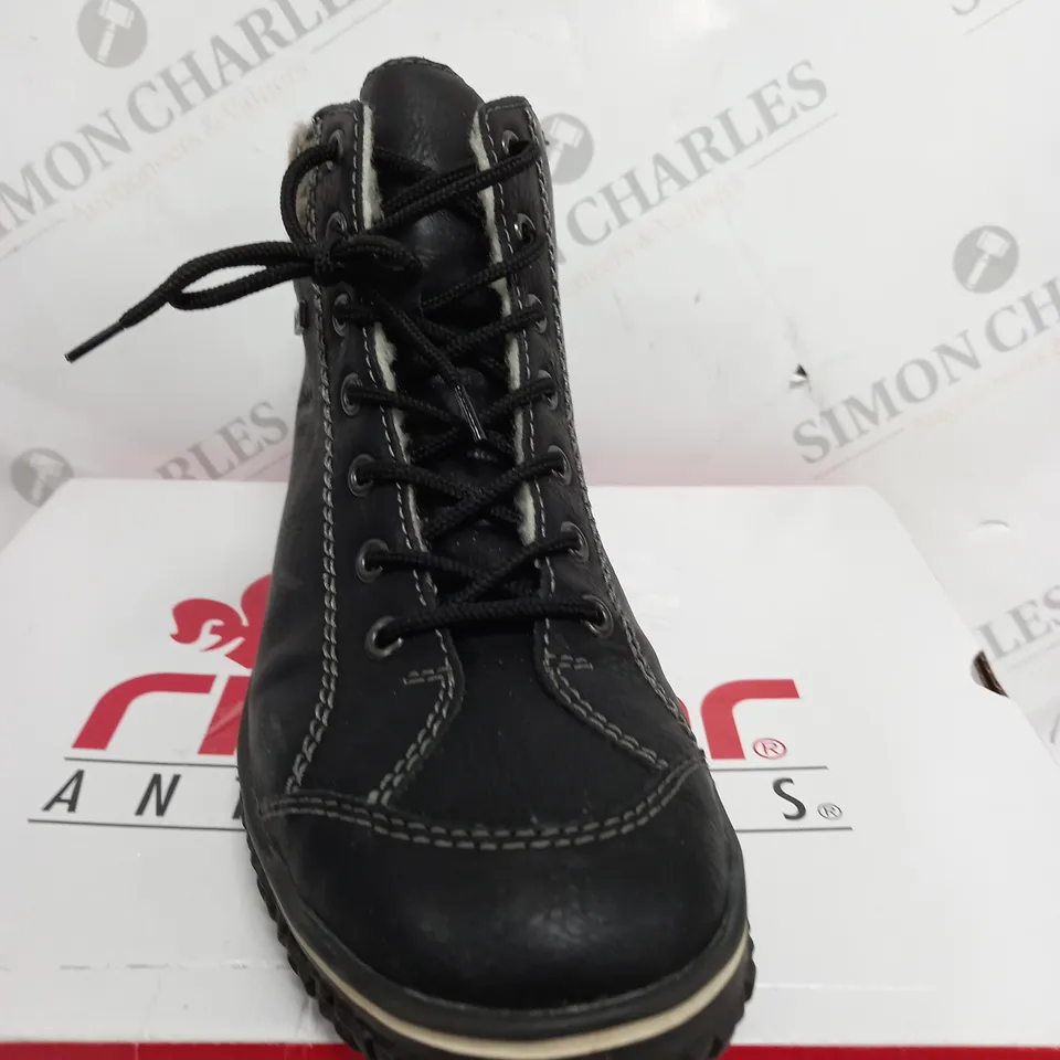 RIEKER LACE UP BOOTS IN BLACK - SIZE 7.5