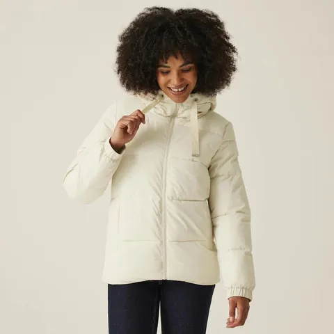 BRAND NEW REGATTA WOMENS ARILIE HOODED WINTER PADDED JACKET - LIGHT VANILLA - UK SIZE 20