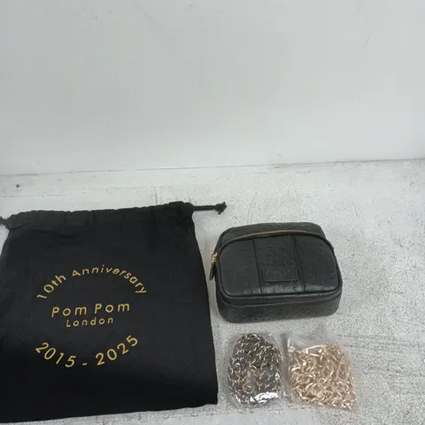 POM POM LONDON 10TH ANNIVERSARY BAG SET – SILVER & GOLD CHAIN STRAPS IN POUCH