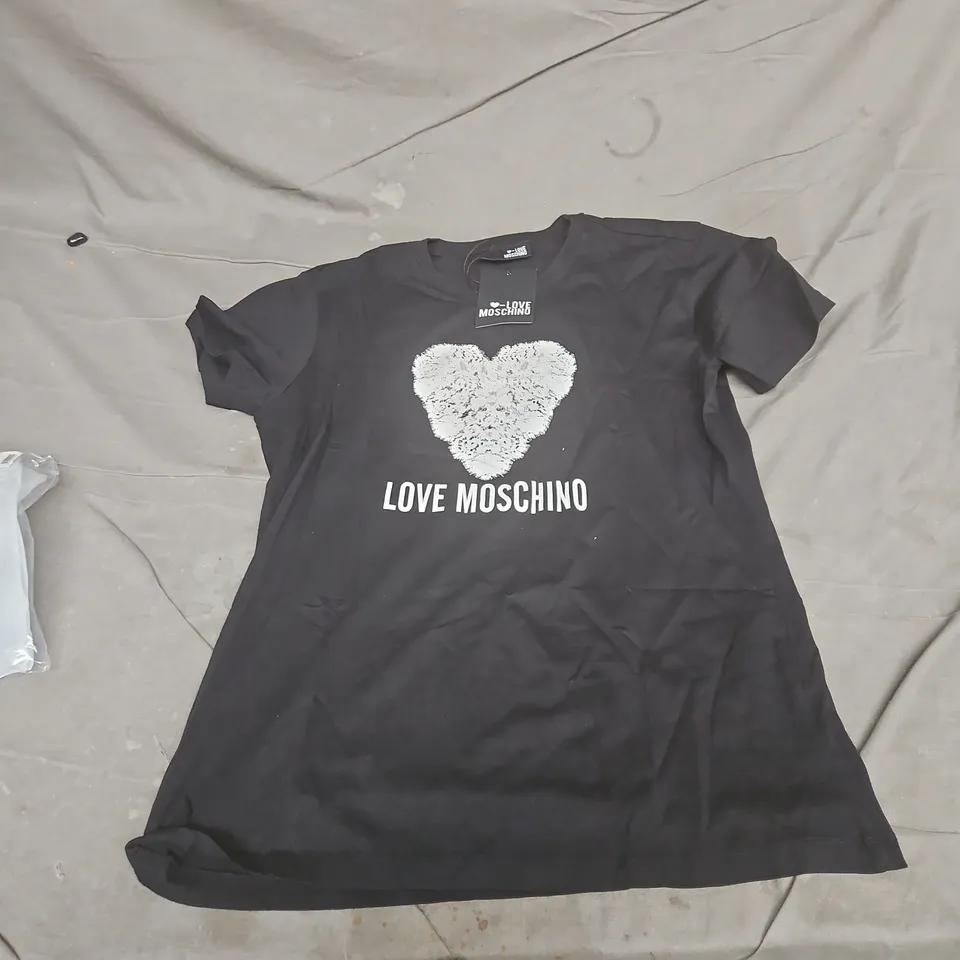 LOVE MOSCHINO BLACK SHORT SLEEVE T‑SHIRT – XL