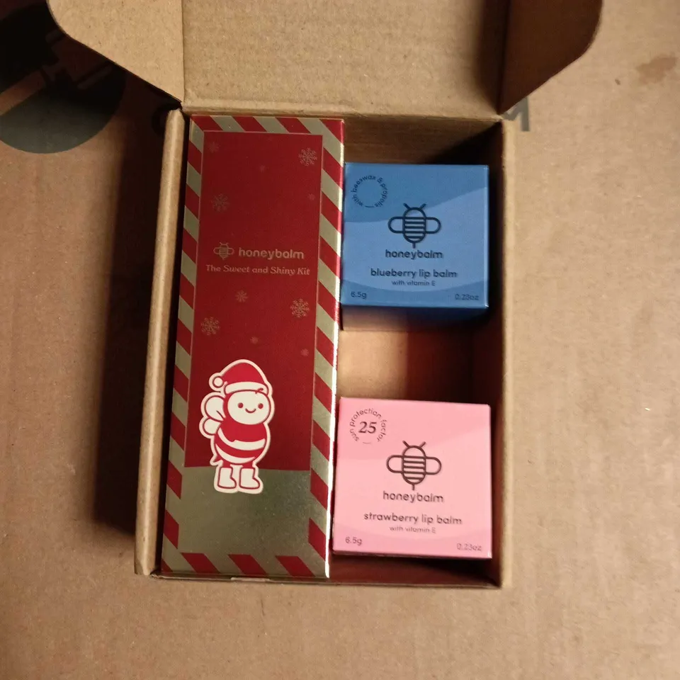 Honeybalm Lip Balm Gift Set – Blueberry & Strawberry (The Sweet and Shiny Kit)