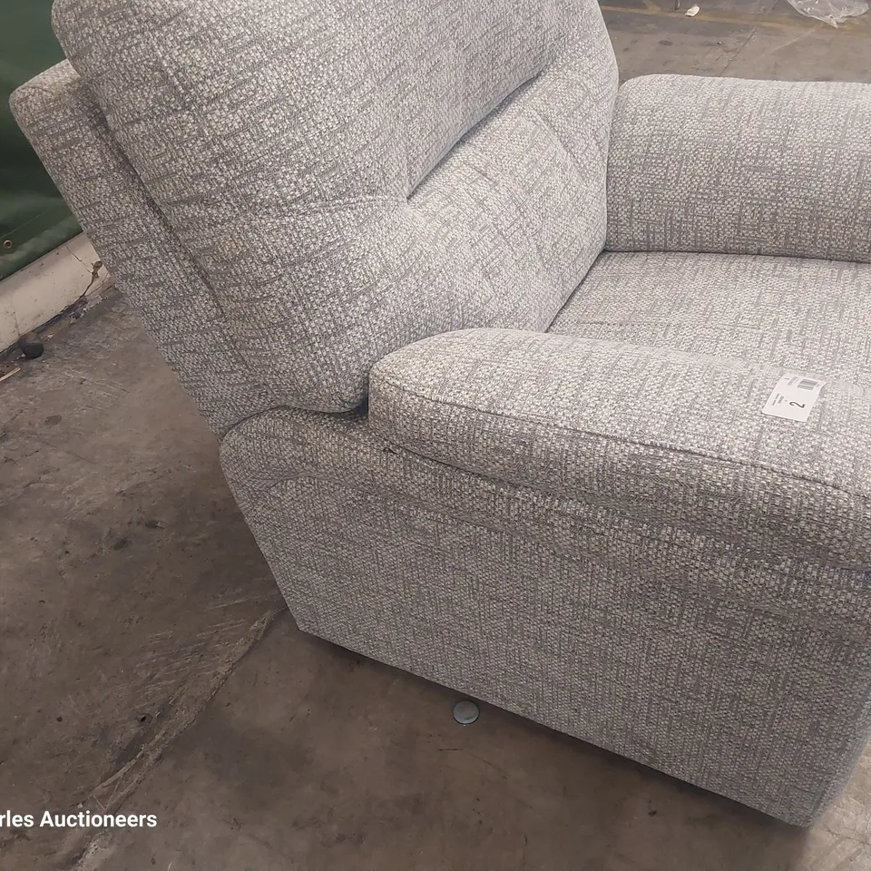 QUALITY BRITISH DESIGNER G PLAN SEATTLE EASY CHAIR REMCO LIGHT GREY FABRIC 