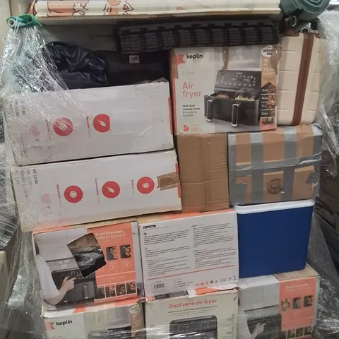 PALLET CONTAINING VARIOUS ELECTRICAL ITEMS AND HOUSEHOLD PRODUCTS TO INCLUDE; AIR FRYER,KIDS CAR SEAT,VACUUM CLEANER