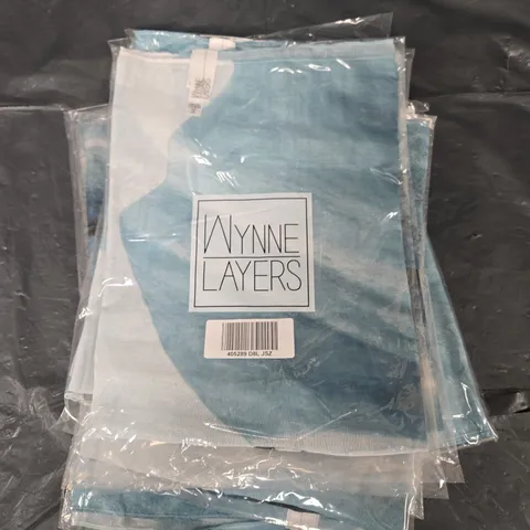 10 BAGGED WYNNELAYERS ABSTRACT COLLAGED FLORAL SCARF BLUE ONE SIZE