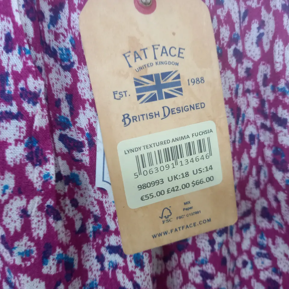 FAT FACE LYNDY TEXTURED ANIMA TOP - UK 18