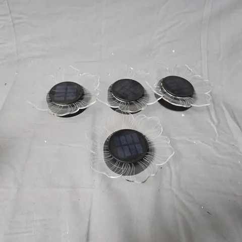 GARDEN SOLAR FLOWER ORNAMENTS – WHITE, SET OF 4