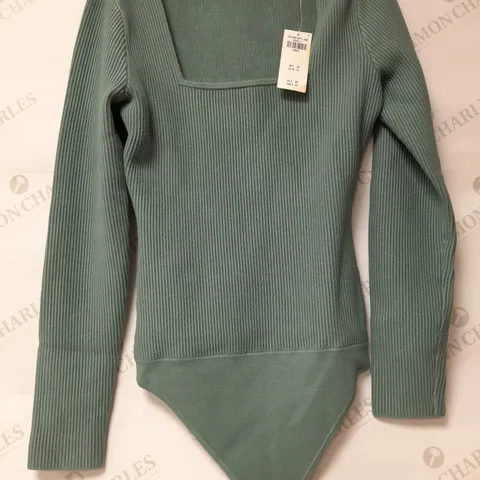 ABERCROMBIE & FITCH BODYSUIT IN TURQUOISE - SMALL