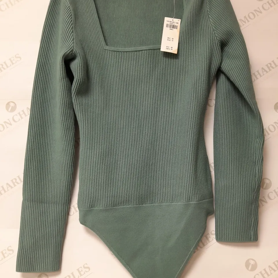 ABERCROMBIE & FITCH BODYSUIT IN TURQUOISE - SMALL