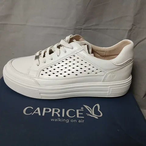 CAPRICE WOMEN'S WHITE NAPPA LEATHER SNEAKERS – UK 6½ (EU 40)