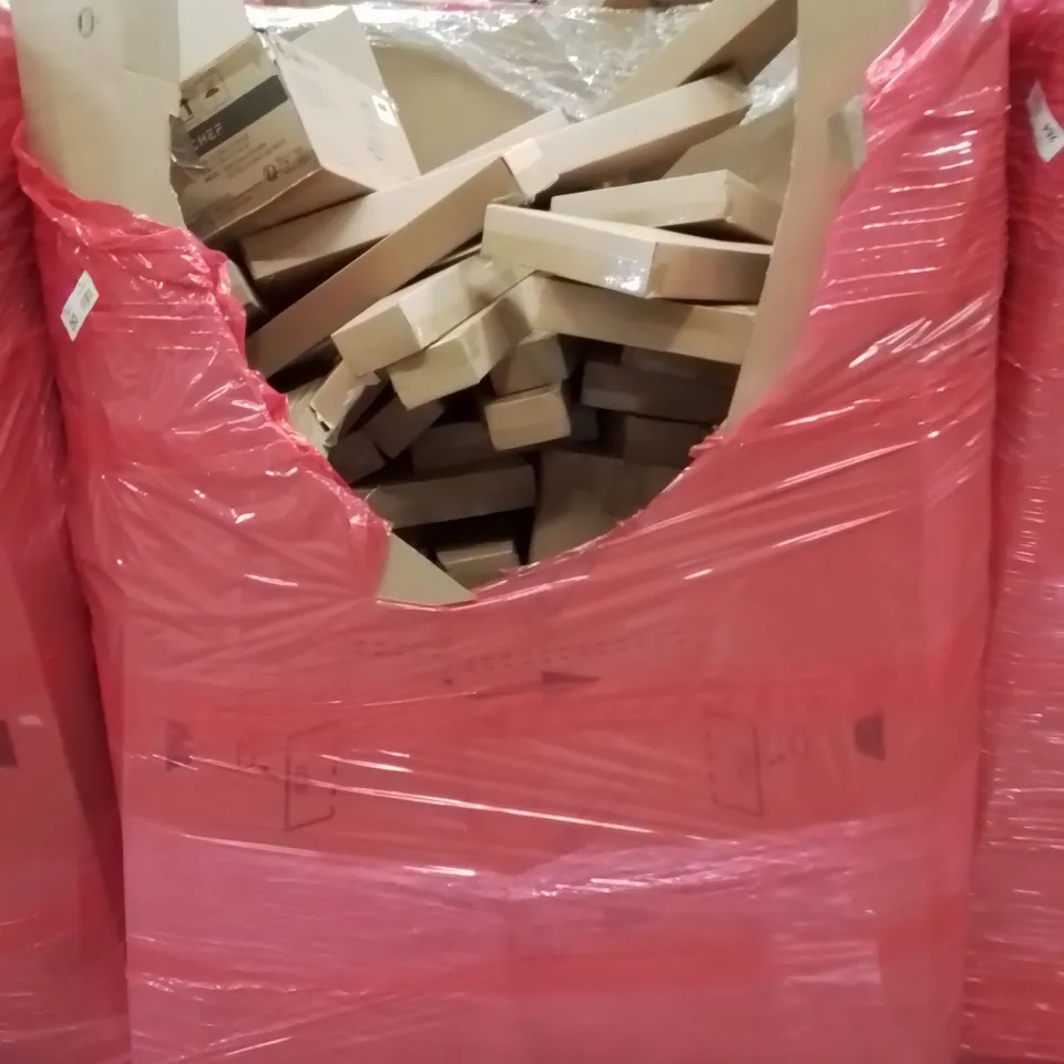 PALLET CONTAINING VARIOUS ASSORTED ITEMS TO INCLUDE,  HAIR AND FACE STEAMER, SLOW JUICER, SEVERAL 3 PCS GARDEN SHEER SETS ECT.