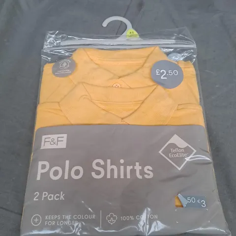 BOX OF APPROXIMATELY 100 2PACK SCHOOL POLO SHIRTS IN YELLOW ASSORTED SIZES - COLLECTION ONLY